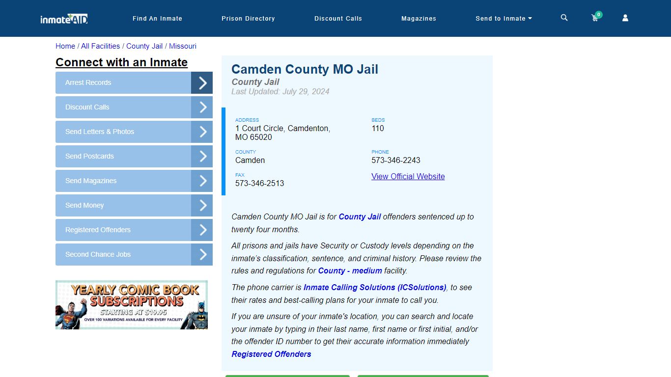 Camden County MO Jail - Inmate Locator